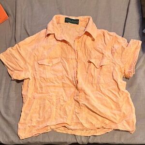 Harve Benard Light Orange Linen Shirt